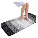 Alfombra Baño Olany De Microfibra Shaggy 120x51 - Negro