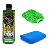 Kit Toxic Shine Energy Shampoo + Manopla + Microfibra