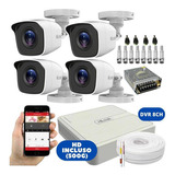 Kit Cftv Hilook 4 Câmeras B 720p Com Dvr 8 Canais E Hd 500gb