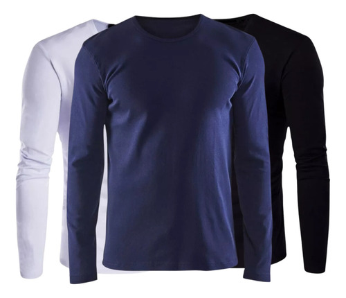 Pack 3 Camiseta Polar Sin Cuello Alto Hombre 