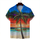 Camisa Hawaiana De Playa De Moda Y Casual Para Hombre