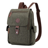 Mochila De Couro Legítimo Masculino E Feminino Cor Verde 1p