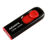 Memoria Adata 64gb Usb 2.0 C008 Negro-rojo Ac008-64g-rkd