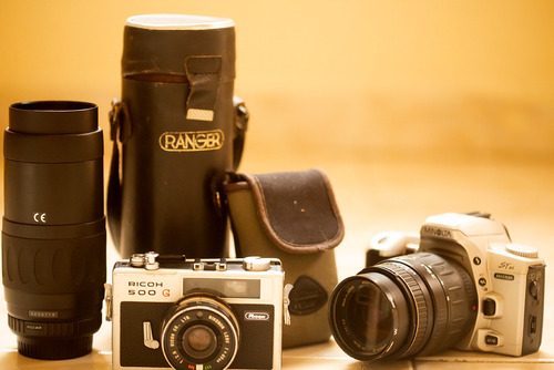 3 Câmeras Analógica Canon-ricoh-pentax + 02 Lentes 