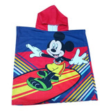 Poncho Toallon Mickey Mouse Microfibra Secado Rapido Nene