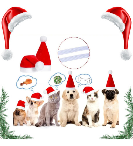 Touca Gorro Natal Papai Noel Para Pets Cachorro Gato Fantasi