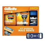 Kit Aparelho Barbear Gillette Fusion 5+carga Fusion+ Gel