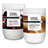  Kit Pimenta Negra E Cafeína 7 Ativos 650g Dagua Natural Fragrância Suave Tipo De Embalagem Pote Tipos De Pele