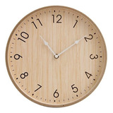 Reloj De Pared Moderno Minimalista Madera 30cm Analogico