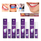 X4 Creme Dentário Roxo Clarear E Limpar A Boca Removedor O T