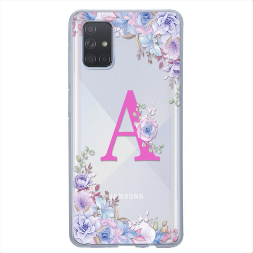 Funda Galaxy  Antigolpes Flores Personalizada Tu Inicial