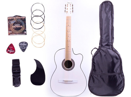 Guitarra Acústica Curva De Paracho, Paquete Con Accesorios 