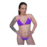 Bikini 2 Piezas Malla Colaless Y Top Triangulitos Regulables