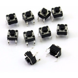 10 Pcs Suiche Pulsador Sin Retención 4 Pines Negro Arduino