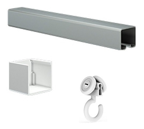 Kit Cortina Sistema  De Baño Aluminio 2 Metros Oferta !!!