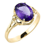 Anillo Piedra Preciosa Amatista Genuina Con Piedra Natal Feb