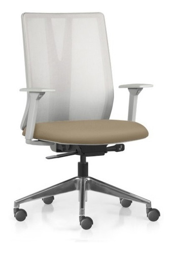 Cadeira Addit Presidente Tela Cinza Base Aluminio Sincro E23