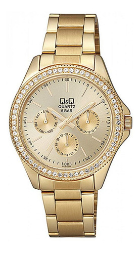 Reloj Para Mujer Q&q Ce01j000y Dorado