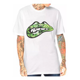 Camiseta Algodão Kiss Me Smoking Green Thug Life Maconha