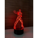 Lampara Led 3d Tipo Holograma Marvel Iron Man Fight 5 Colors