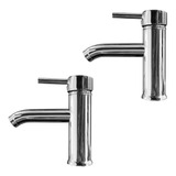 Lux Sany Set 2 Llaves Mezcladoras Cortas Monomando Lavabo