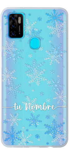 Funda Para Zte Navidad Copos De Nieve Con Tu Nombre