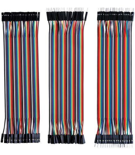 Cable Dupont Multicolor De 40 Pines Macho A Hembra (120 U)