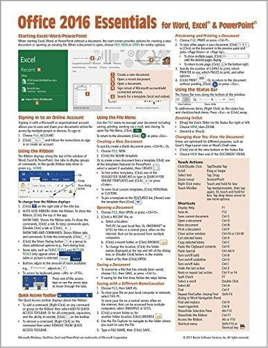 Microsoft Office 2016 Essentials Quick Reference...