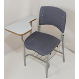 Cadeira Escolar Cinza De Plastico Com Prancheta