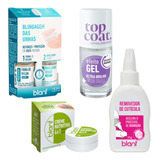 Kit Base Fios De Nylon+ Creme 6x1+ Top Coat Gel+ Removedor -