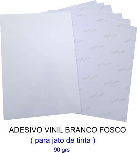 Adesivo Vinil Branco Fosco Jato De Tinta A4 (30 Folhas)