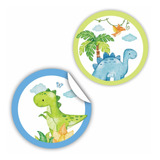 50 Stickers Personalizados Dinosaurios 5 Cm Mesa De Dulce