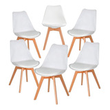 Set 6 Sillas Eames Tulip Asiento Acolchado Comedor Sala