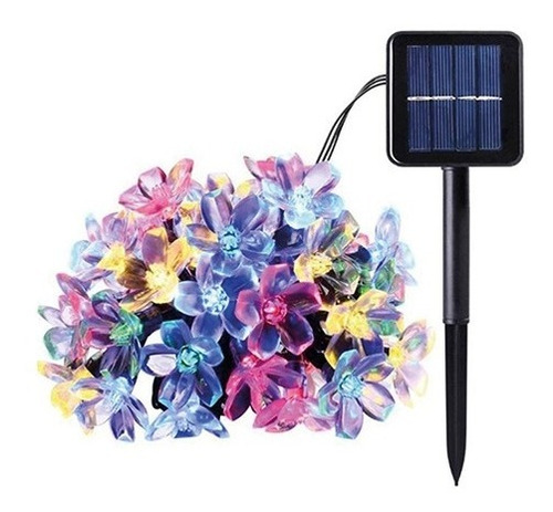 Guirnaldas Solares Jardin Solar Luz Decorativa Flor Led 4m 