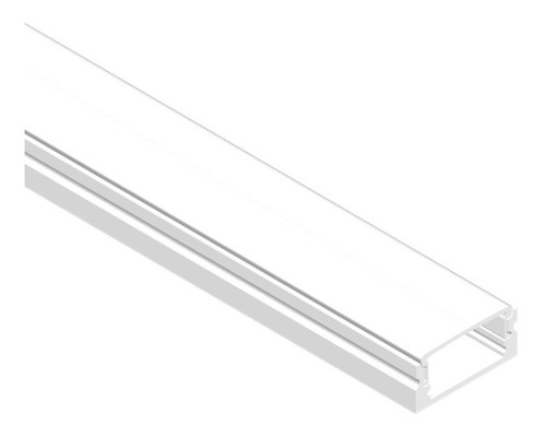 Perfil Aluminio Blanco Difusor Recto Plano Para Cintas Led