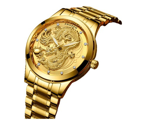 Reloj Dragón Clásico Moderno Oro Dorado Lujo Premium Oferta!