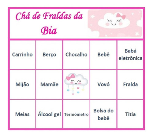 104 Cartelas Bingo Chá Cozinha Casal Personalizado