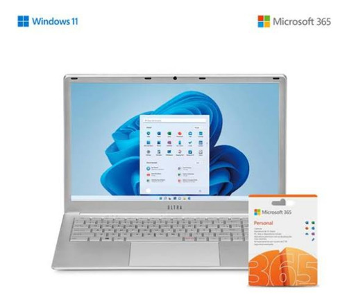 Notebook Multilaser Ultra Ub220 Prata Táctil 15.6 , Intel Ce