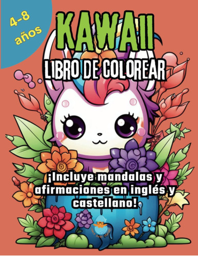 Kawaii Libro De Colorear: Con Mandalas Para Pintar Y Afirmac