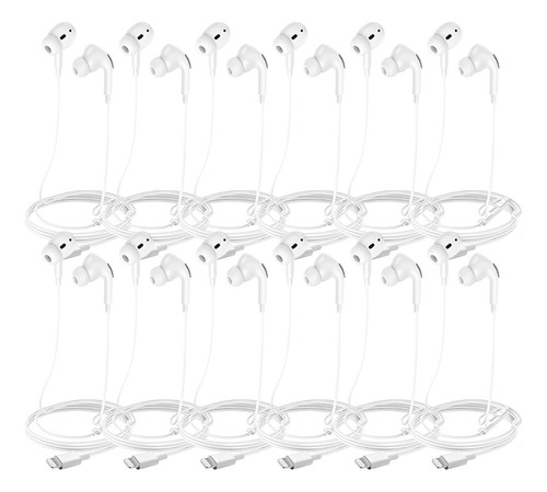 Pack 12 Audifonos Cable iPhone Auriculares Lightning In-ear 