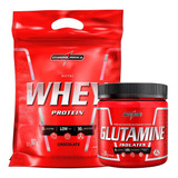 Kit Nutri Whey Chocolate   Glutamine 300g - Integralmédica