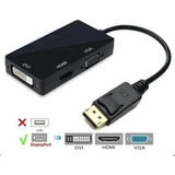 Adaptador Conversor 3 Em 1 Display Port Para Dvi Hdmi Vga