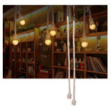 Lámpara Colgante Vintage Con Forma De Cuerda De Cáñamo, E27,