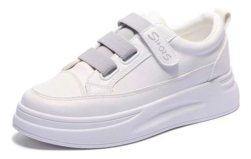 Zapatos De Tenis Blancos Con Plataforma De Moda Para Mujer