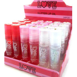 Caja 24 Unidades Brillo Labial Glitter Roll On Bolilla Love 