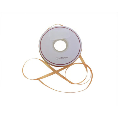 Cinta Satinada Doble Cara Venado 7 Mm 50 M Rollo Color Oro Liso | Meses sin interés