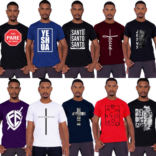 Kit 10 Camisetas Evangélicas Masculinas Atacado Revenda