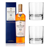 Whisky Macallan Double Cask 12 Años + 2 Vasos Cristal 270ml