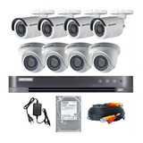 Kit Seguridad Hikvision 8 Cámaras 4 Ext. Bala 4 Int. Domo 