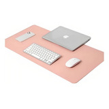 Mousepad Grande Setup Gamer Escritório 90x40 C/costura Rosa